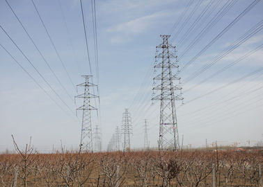 Power Transmission Line electricity Pylon , 4 Legged Angle Steel Lattice Steel Tower