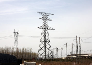 8 - 100m 220KV Electrical Transmission Tower CO2 Welding / Submerged Arc Auto Methods