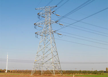 8 - 100m 220KV Electrical Transmission Tower CO2 Welding / Submerged Arc Auto Methods